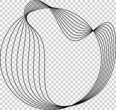 Circle line warped in round frame. Technology element Ilustração Stock