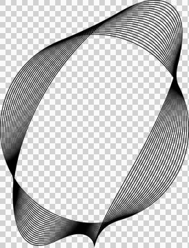 Circle line warped in round frame. Technology element Illustrazione stock