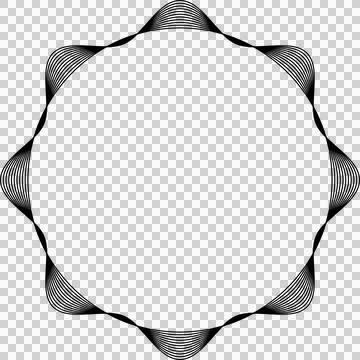 Circle line warped in round frame. Technology element Stock Illustration