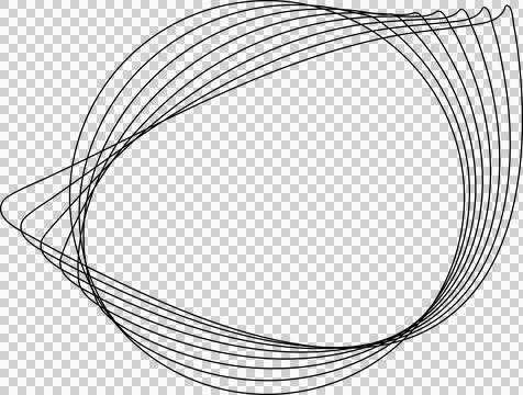 Circle line warped in round frame. Technology element Stock Illustration