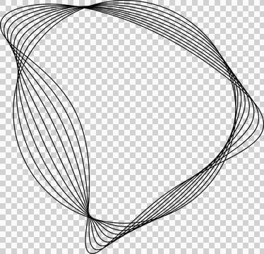 Circle line warped in round frame. Technology element Illustrazione stock