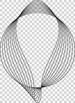 Circle line warped in round frame. Technology element Stock Illustration