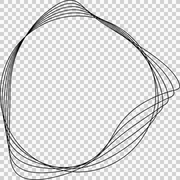 Circle line warped in round frame. Technology element Illustrazione stock