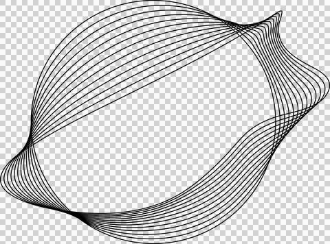 Circle line warped in round frame. Technology element Illustrazione stock