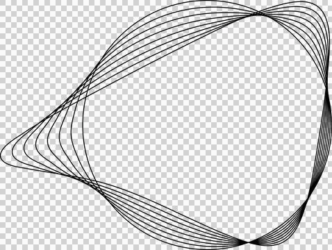 Circle line warped in round frame. Technology element Illustrazione stock