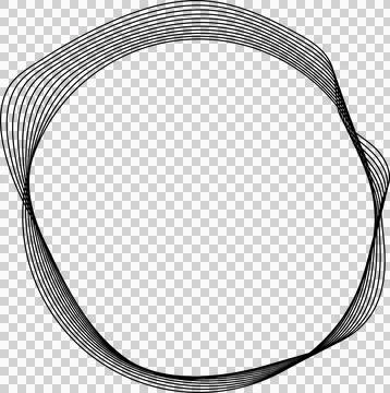Circle line warped in round frame. Technology element Stock Illustration