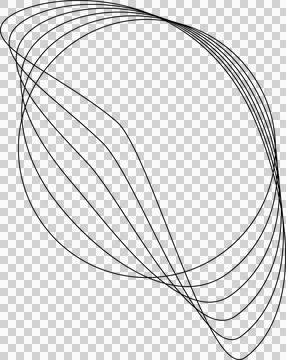 Circle line warped in round frame. Technology element Stock Illustration