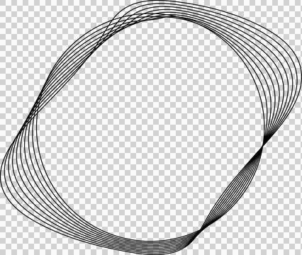 Circle line warped in round frame. Technology element Stock Illustration