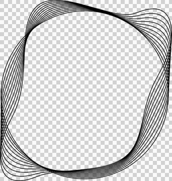 Circle line warped in round frame. Technology element Stock Illustration