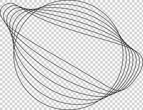 Circle line warped in round frame. Technology element Stock Illustration