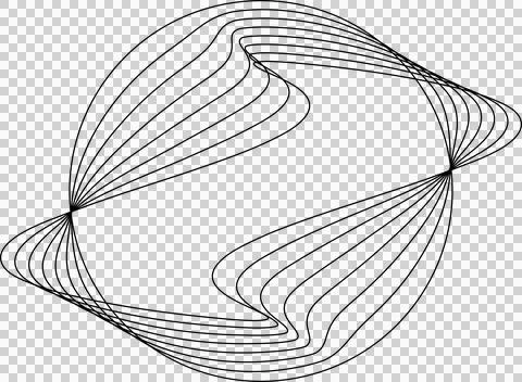 Circle line warped in round frame. Technology element Stock Illustration