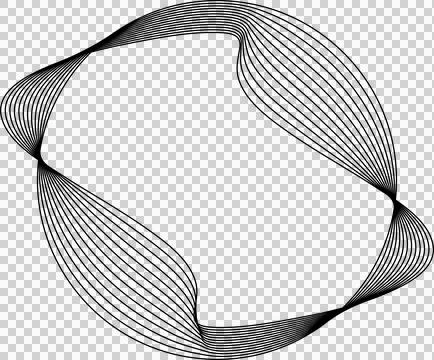 Circle line warped in round frame. Technology element Stock Illustration