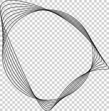 Circle line warped in round frame. Technology element Stock Illustration