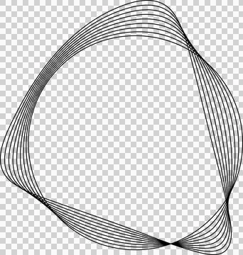 Circle line warped in round frame. Technology element Stock Illustration