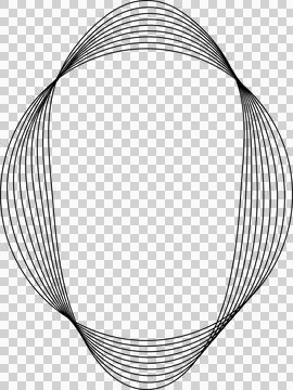 Circle line warped in round frame. Technology element Stock Illustration