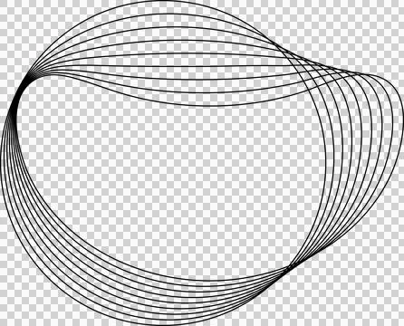 Circle line warped in round frame. Technology element イラスト素材