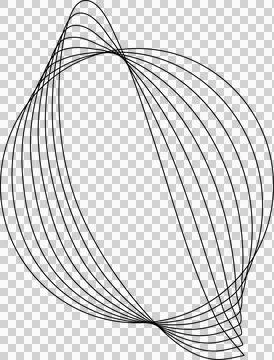 Circle line warped in round frame. Technology element Illustrazione stock