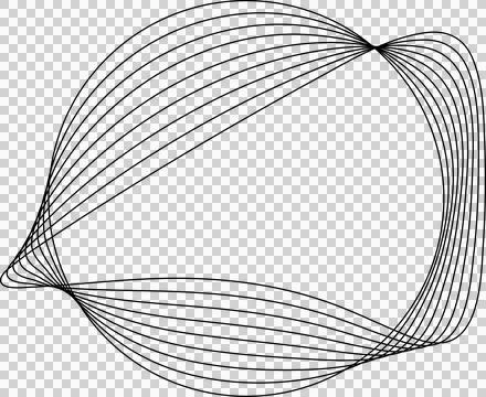 Circle line warped in round frame. Technology element Stock Illustration