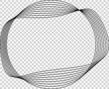 Circle line warped in round frame. Technology element イラスト素材