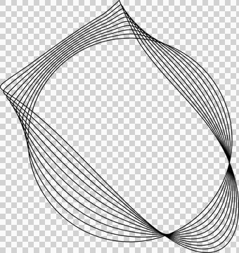 Circle line warped in round frame. Technology element イラスト素材