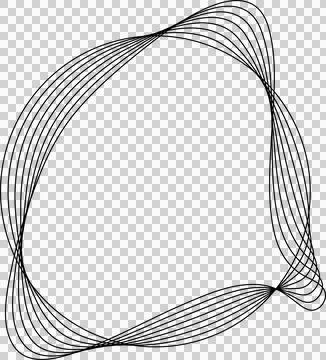 Circle line warped in round frame. Technology element Stock Illustration