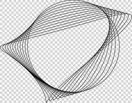 Circle line warped in round frame. Technology element イラスト素材