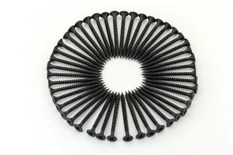 The circle is lined with black middle screws Stock Photos