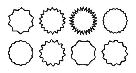 Circle lined borders. Curve edge frames sale, promo black set. Stock Illustration