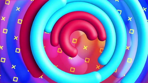 Circle lines gradient background. VJ Seamless loop background. Stock Footage 96140513