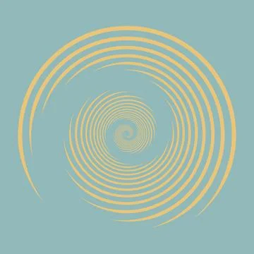 Circle lines isolated on the green background. Optical art logo. Design element Stock Illustration