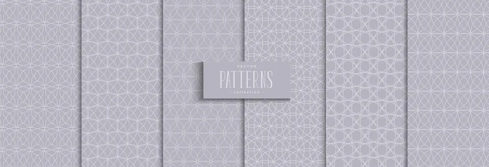Circle lines pattern overlapping gray background Stock Illustration