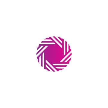 Circle lines v2 logo brand, symbol, design, graphic, minimalist.logo Stock Illustration