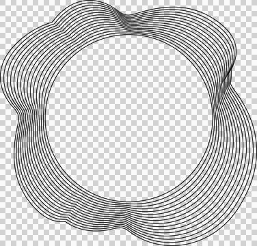Circle liquid shapes made of lines with empty space for text Stock Illustration