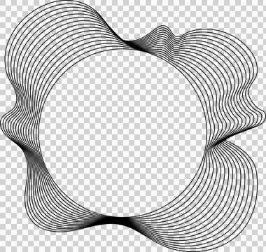 Circle liquid shapes made of lines with empty space for text Stock Illustration