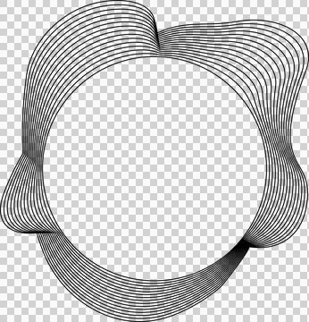 Circle liquid shapes made of lines with empty space for text Stock Illustration