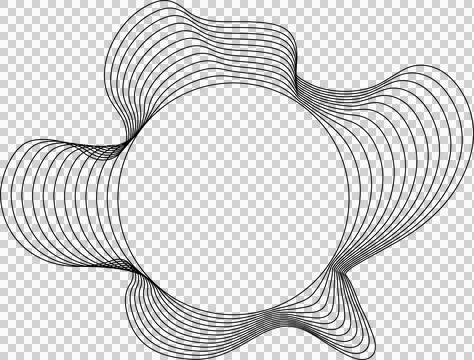 Circle liquid shapes made of lines with empty space for text Stock Illustration