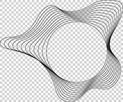 Circle liquid shapes made of lines with empty space for text Stock Illustration