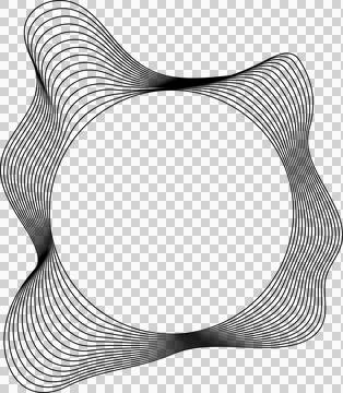 Circle liquid shapes made of lines with empty space for text イラスト素材