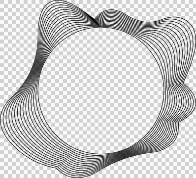 Circle liquid shapes made of lines with empty space for text Ilustração Stock