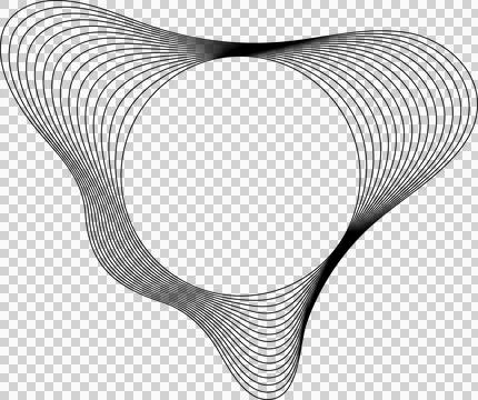 Circle liquid shapes made of lines with empty space for text Ilustração Stock