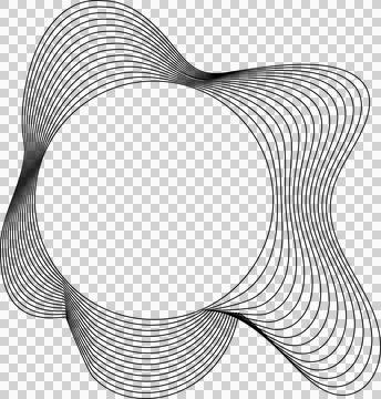 Circle liquid shapes made of lines with empty space for text Stock-Illustration
