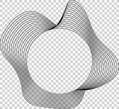 Circle liquid shapes made of lines with empty space for text イラスト素材