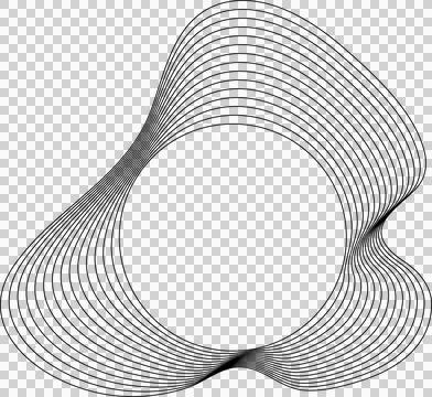 Circle liquid shapes made of lines with empty space for text イラスト素材
