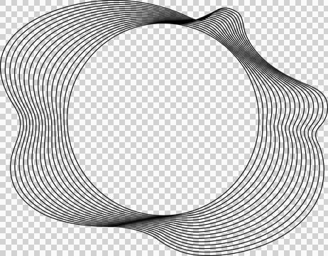 Circle liquid shapes made of lines with empty space for text イラスト素材