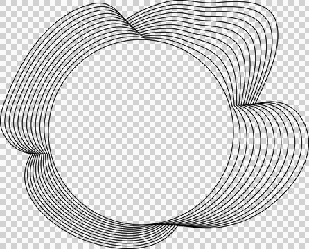 Circle liquid shapes made of lines with empty space for text Ilustração Stock