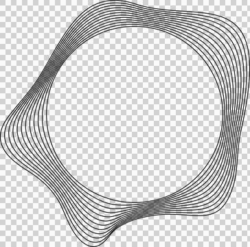 Circle liquid shapes made of lines with empty space for text Ilustração Stock
