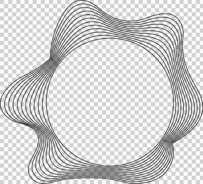 Circle liquid shapes made of lines with empty space for text イラスト素材