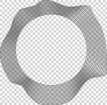 Circle liquid shapes made of lines with empty space for text Stock Illustration