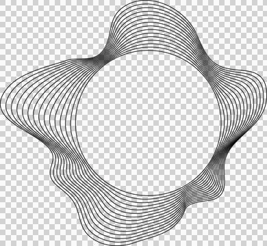 Circle liquid shapes made of lines with empty space for text Illustrazione stock