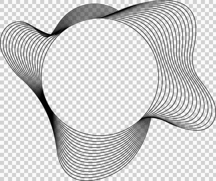 Circle liquid shapes made of lines with empty space for text Stock Illustration